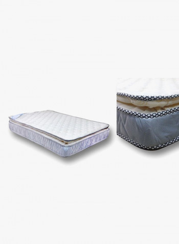 Pillow Top Medicated Mattress Light Blue/White 90x16x200centimeter