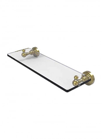 Waverly Place Collection Vanity Beveled Edges Glass Shelf Clear/Gold 16inch