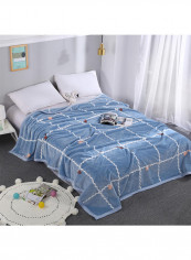 Multifunctional Plaid Pattern Casual Blanket Cotton Multicolour 180x230centimeter