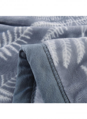 Plant Pattern Single Layer Soft Blanket Cotton Grey 180x230centimeter