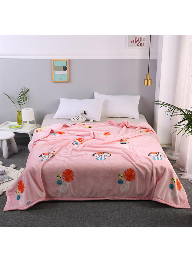 Soft Cartoon Pattern Warm Bed Blanket Cotton Multicolour 180x230centimeter