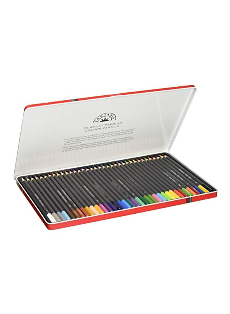 36-Piece Premium Coloured Pencil Set Multicolour