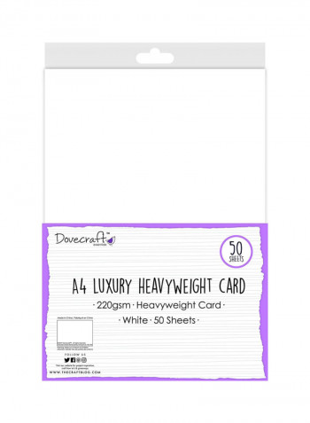 50-Piece A4 Card White