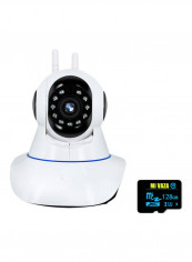 1080P HD Wi-Fi  Motion Detection Security Camera With 128GB TF Card white