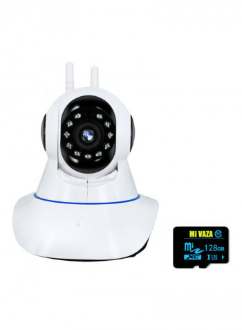 1080P HD Wi-Fi  Motion Detection Security Camera With 128GB TF Card white
