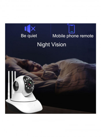 1080P HD Wi-Fi  Motion Detection Security Camera With 128GB TF Card white