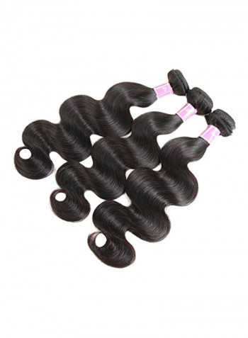 3-Piece Wavy Hair Extension Set Black