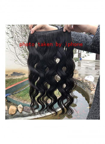 3-Piece Wavy Hair Extension Set Black