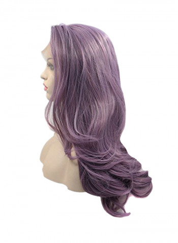 Long Wavy Synthetic Lace Front Glueless Wig Purple