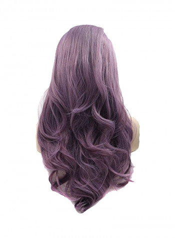 Long Wavy Synthetic Lace Front Glueless Wig Purple