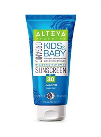 Organic Kids and Baby Sunscreen 90ml