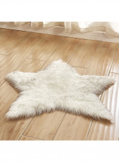 1-Piece Rug Star Shaped Solid Color European Style Floor Home Floor Mat White One Size