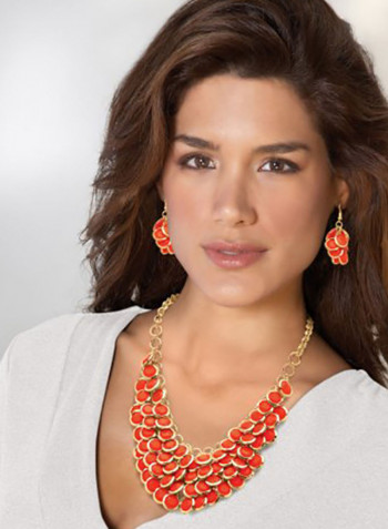 Brass  Lucite Jewellery Set