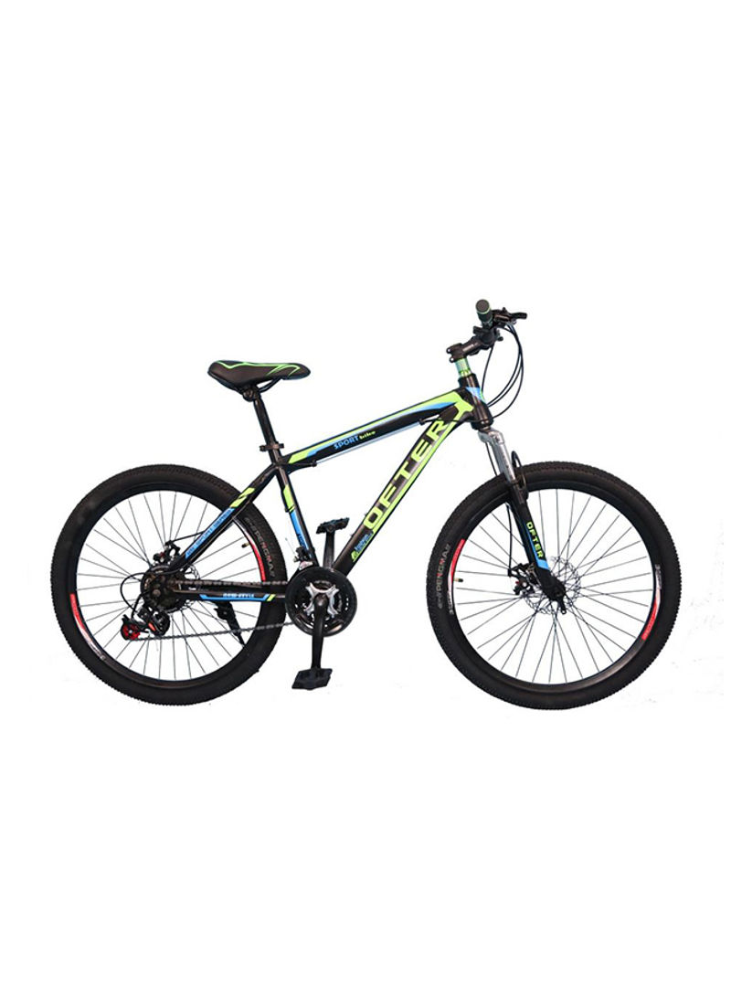 Carbon Steel Mountain Bike Black/Green 24inch