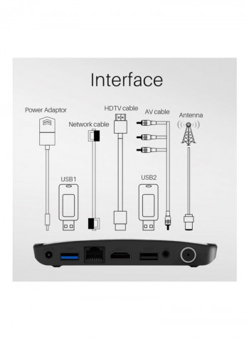 M8S Plus Android Smart TV Set-Top Box - UK Plug V7620UK Black