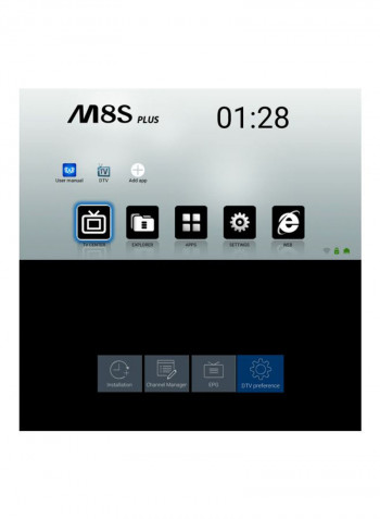 M8S Plus Android Smart TV Set-Top Box - UK Plug V7620UK Black