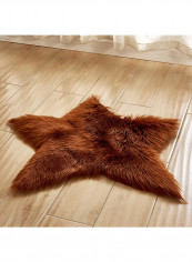 Star Shaped European Style Floor Mat Brown One Size