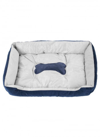 Washable Pet Bed Dark Blue/White M