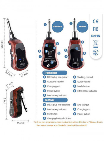 5 Effects Wireless Electric Guitar Transmitter