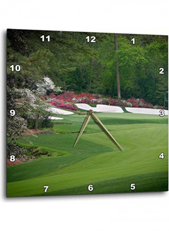 Augustas Amen Corner Golf Course Wall Clock Green 15x15inch