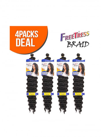 Pack Of 4 Deep Twist Braids Black