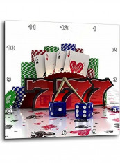 Playing Cards Printed Analog Wall Clock Multicolour 15x15x0.1inch