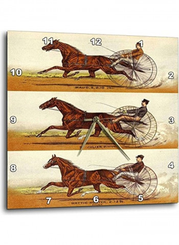 DPP 58546 3 Old Time Harness Racing Wall Clock Multicolour 15x15inch