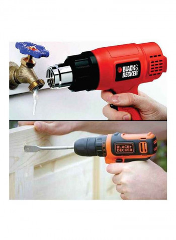 Ultra Compact Drill Driver With Heat Gun Orange 35centimeter