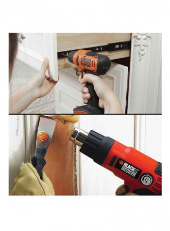 Ultra Compact Drill Driver With Heat Gun Orange 35centimeter