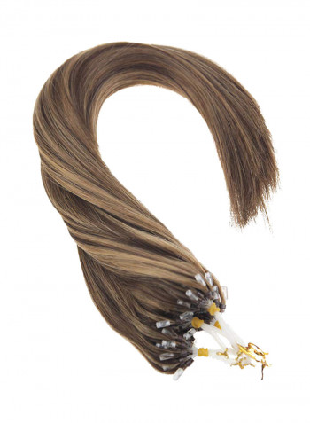 Silky Straight Micro Ring Loop Hair Extension Brown/Blonde 16inch