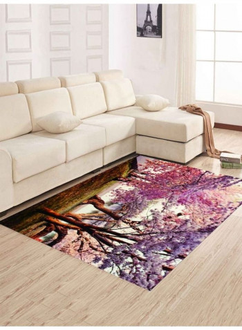 Ultra Soft Romantic Flower Tree Pattern Carpet Multicolour 120x160cm