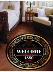 Vintage Letter Printed Doorway Mat Multicolour 140x140cm