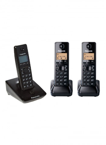 Digital Cordless Phone With 3 Headstes Black