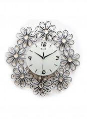 Crystal Flowers Wall Clock Multicolour 44x44centimeter