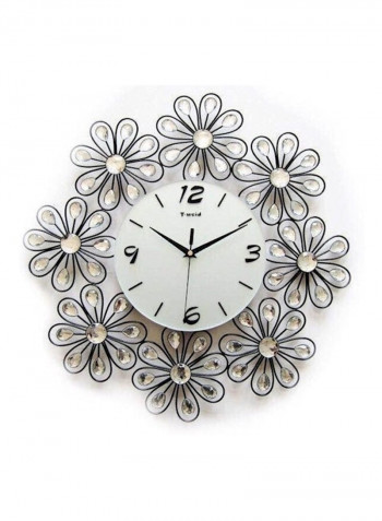 Crystal Flowers Wall Clock Multicolour 44x44centimeter