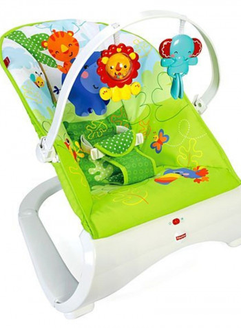 Rainforest Friends Comfort Curve Bouncer - Green/Yellow/Red