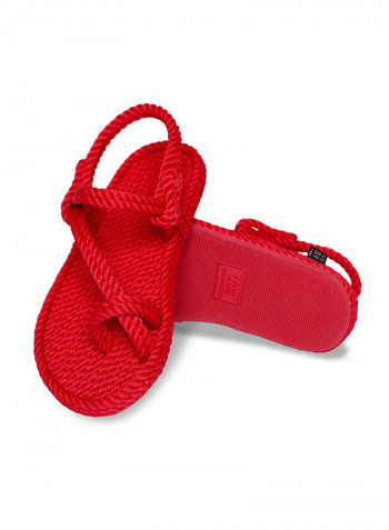 Casual Rope Sandals Red