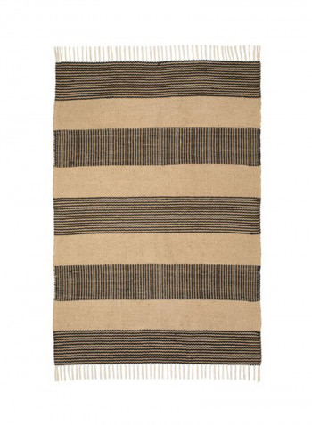 Tufted Stripe Area Rug Black/Brown 140x200cm