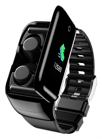 2-In-1 Smart Watch With TWS Earbuds Black