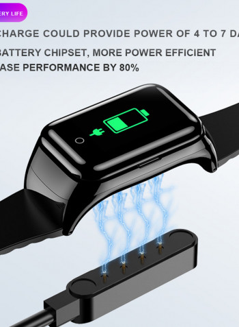 2-In-1 Smart Watch With TWS Earbuds Black