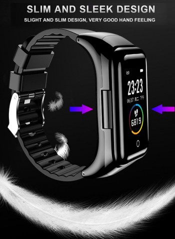 2-In-1 Smart Watch With TWS Earbuds Black