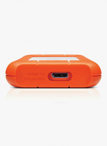 Rugged Mini Portable Hard Drive 1TB Orange/White