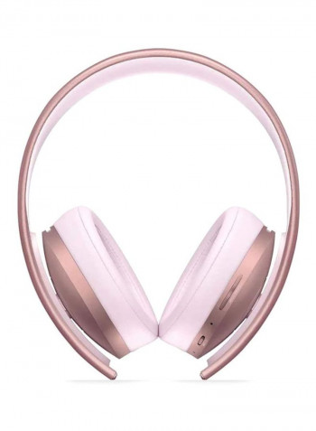 Gold Wireless Headset with Built-in Mic for Playstation 4 Rose Gold