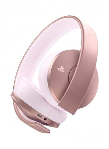 Gold Wireless Headset with Built-in Mic for Playstation 4 Rose Gold