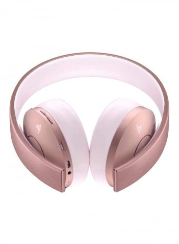 Gold Wireless Headset with Built-in Mic for Playstation 4 Rose Gold