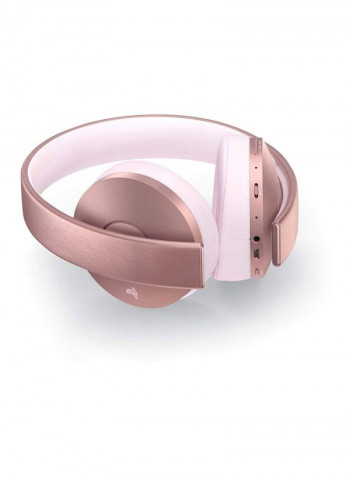 Gold Wireless Headset with Built-in Mic for Playstation 4 Rose Gold