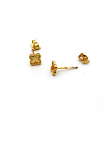 18 Karat Gold Mirror Earrings