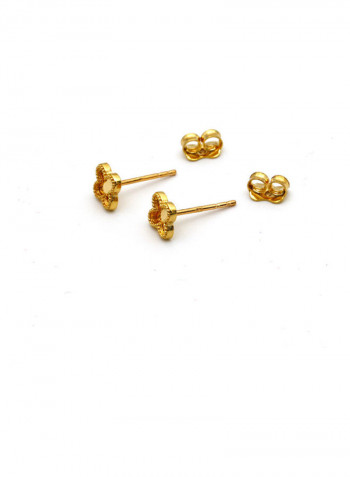 18 Karat Gold Mirror Earrings
