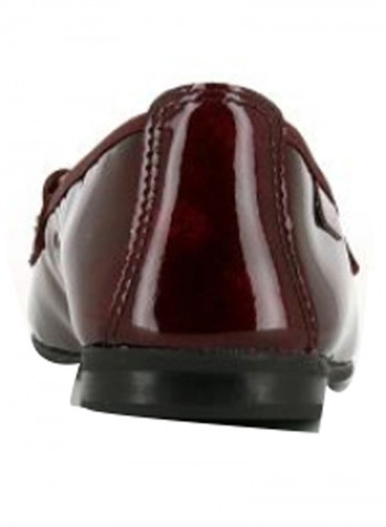Moccasin Slip-On School Shoes خمري