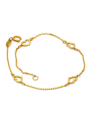 18 Karat Gold Heart Bracelet